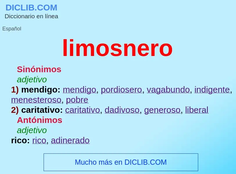 O que é limosnero - definição, significado, conceito