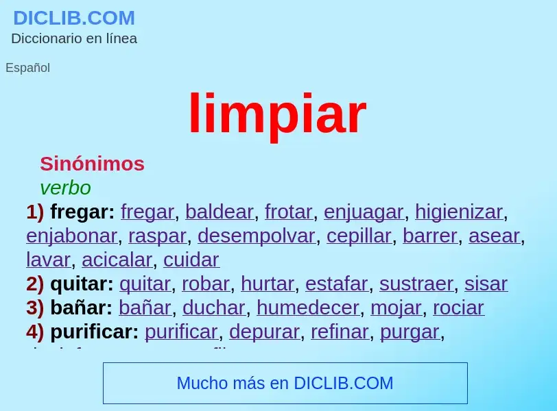 What is limpiar - definition