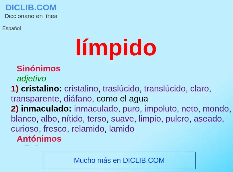 Wat is límpido - definition