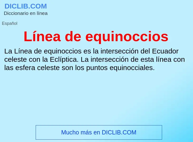 ¿Qué es Línea de equinoccios? - significado y definición