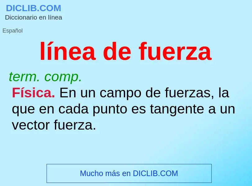 O que é línea de fuerza - definição, significado, conceito