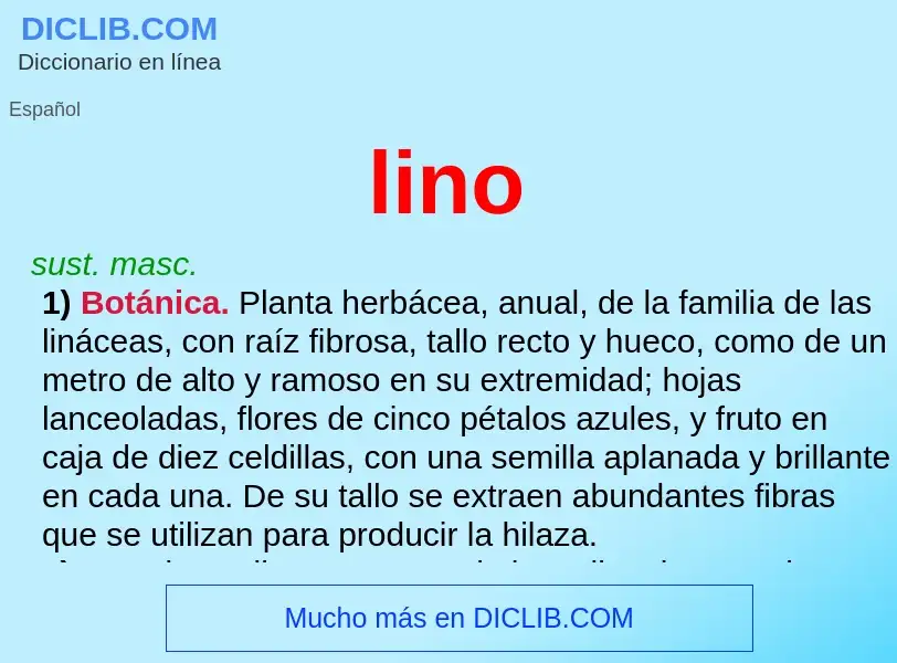 O que é lino - definição, significado, conceito