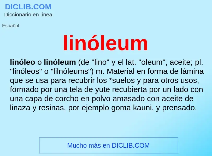 Что такое linóleum - определение