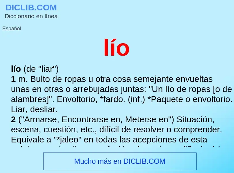 O que é lío - definição, significado, conceito