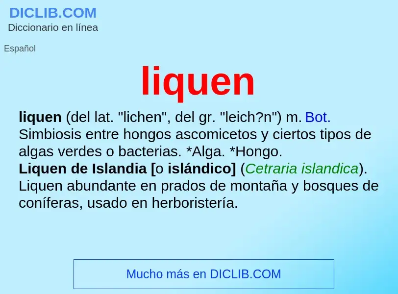 ¿Qué es liquen? - significado y definición