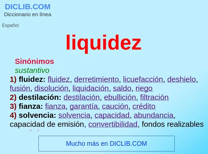 What is liquidez - definition