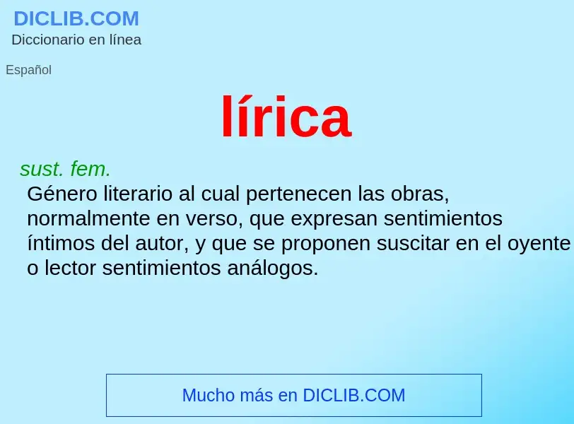 ¿Qué es lírica? - significado y definición