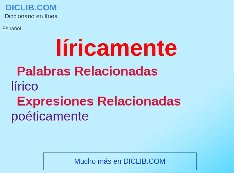 O que é líricamente - definição, significado, conceito