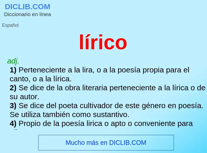 Wat is lírico - definition