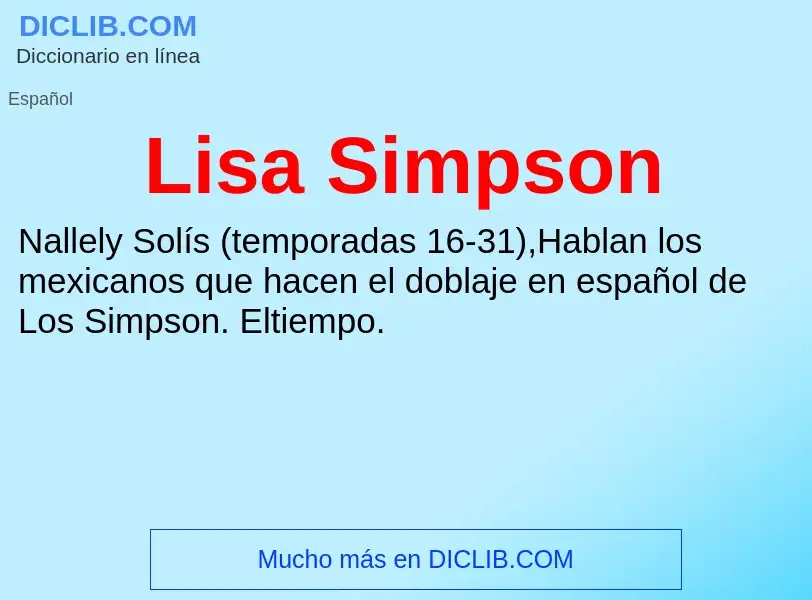 ¿Qué es Lisa Simpson? - significado y definición