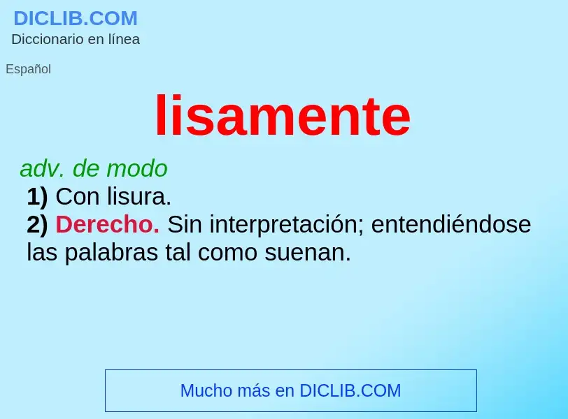 Che cos'è lisamente - definizione