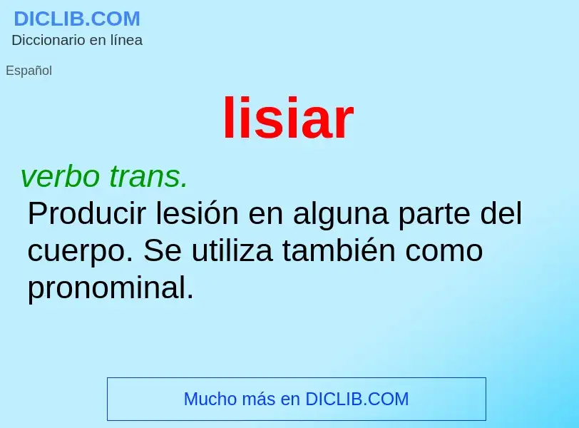 What is lisiar - meaning and definition