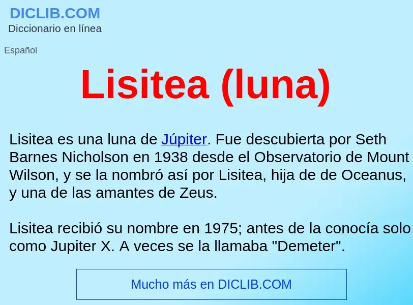 ¿Qué es Lisitea (luna) ? - significado y definición