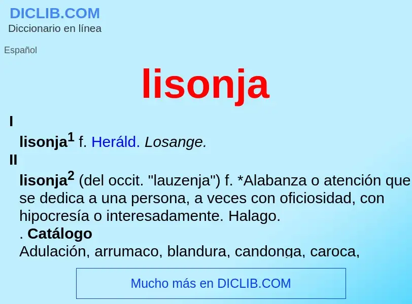 ¿Qué es lisonja? - significado y definición