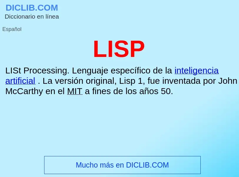 ¿Qué es LISP? - significado y definición