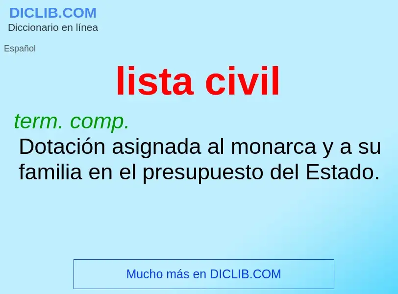 What is lista civil - meaning and definition