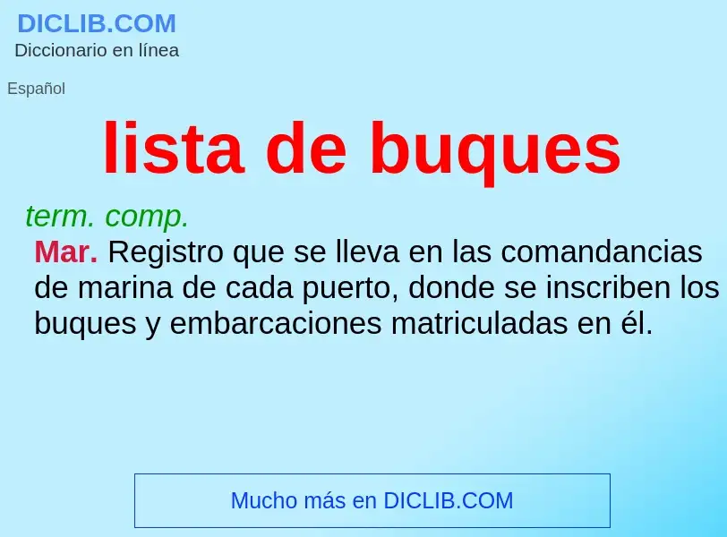 What is lista de buques - meaning and definition