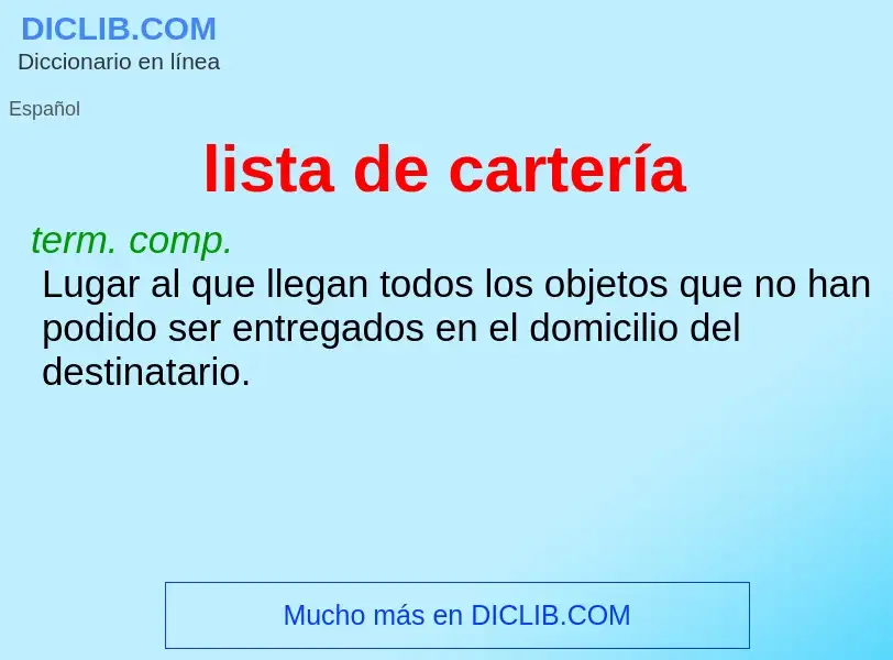 Was ist lista de cartería - Definition