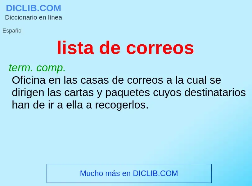 Was ist lista de correos - Definition