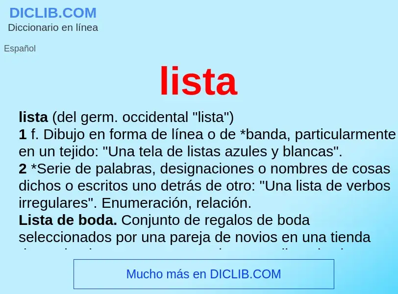 What is lista - definition