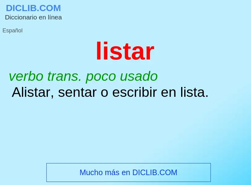 ¿Qué es listar? - significado y definición