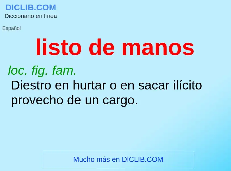 What is listo de manos - definition