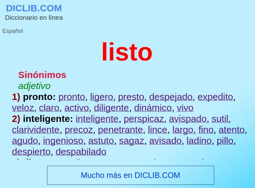 Wat is listo - definition