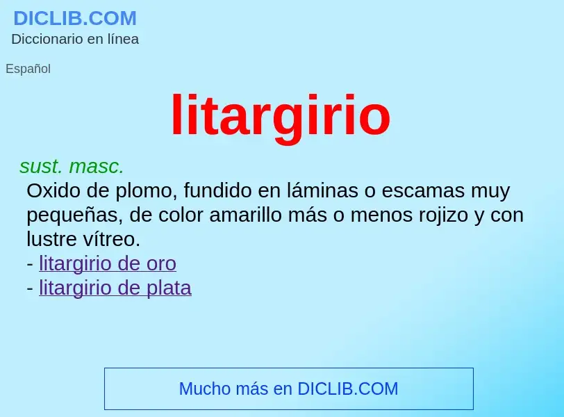 What is litargirio - definition