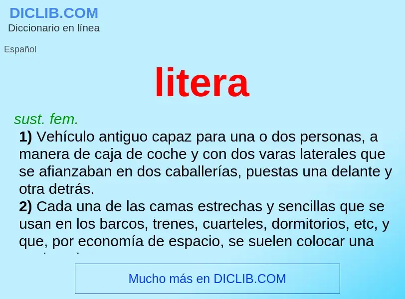 O que é litera - definição, significado, conceito