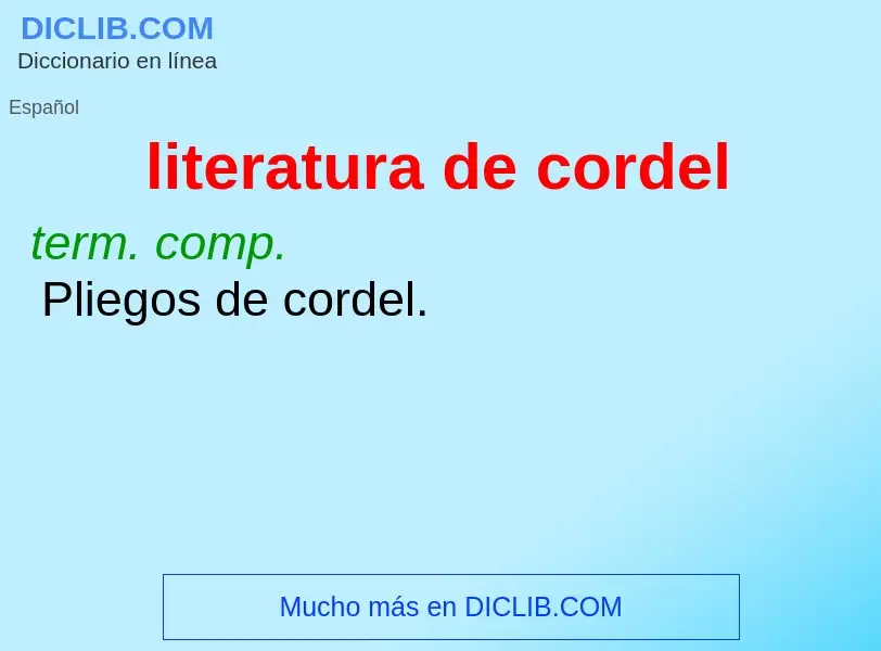 What is literatura de cordel - meaning and definition