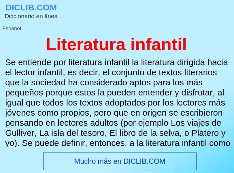 ¿Qué es Literatura infantil? - significado y definición