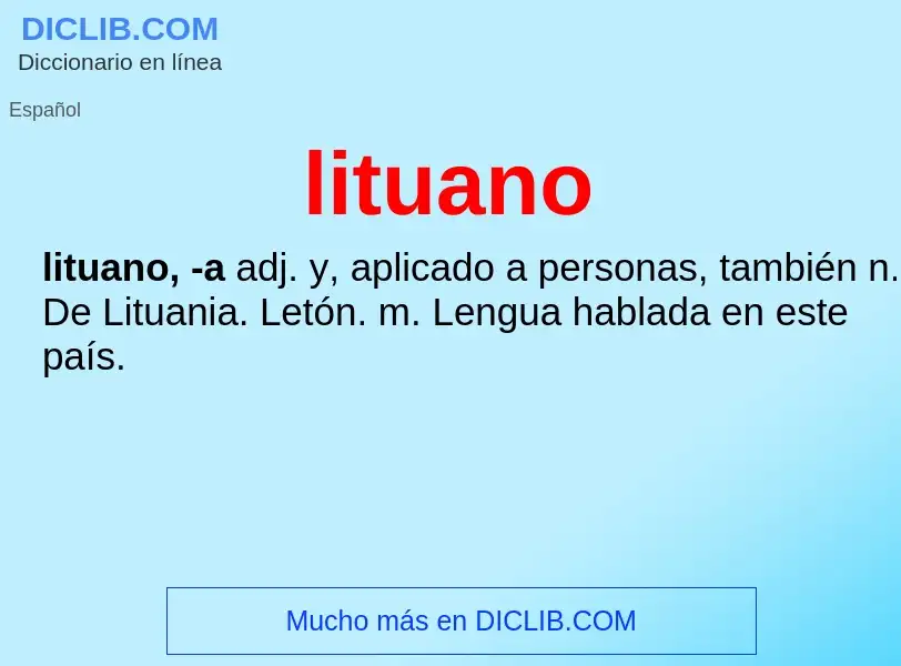 What is lituano - meaning and definition