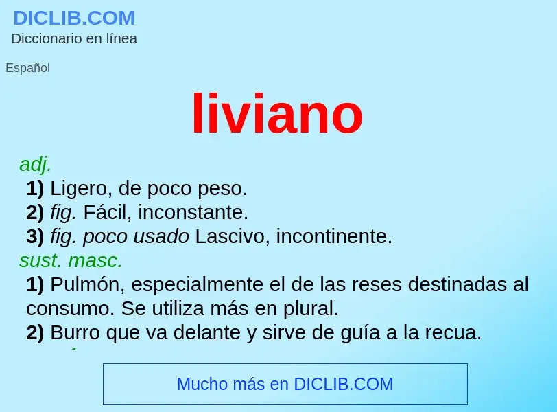 What is liviano - meaning and definition