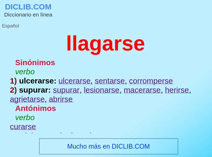 O que é llagarse - definição, significado, conceito