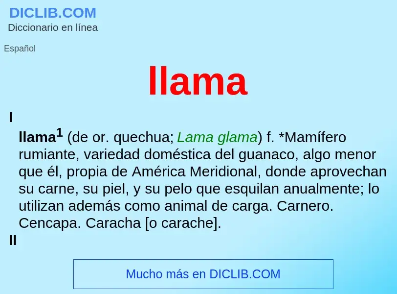 What is llama - meaning and definition