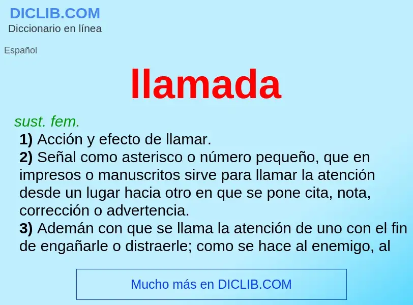 ¿Qué es llamada? - significado y definición