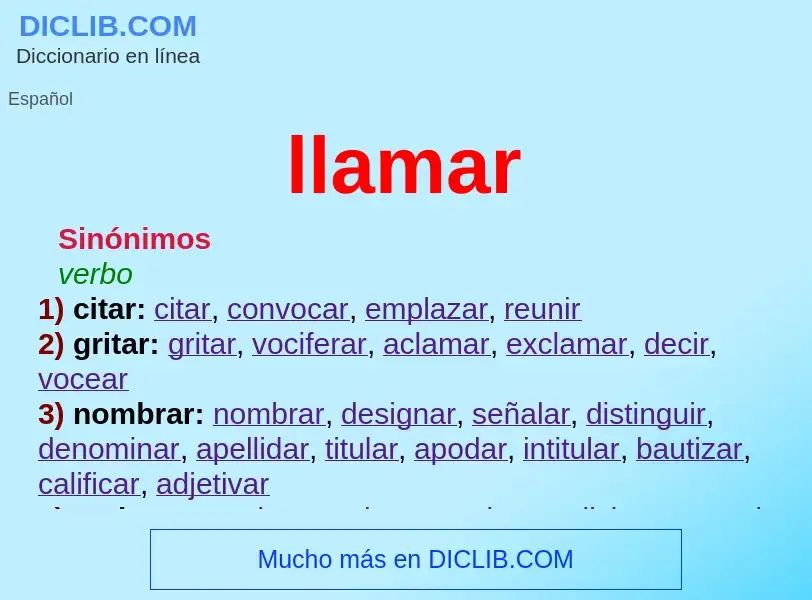 What is llamar - definition