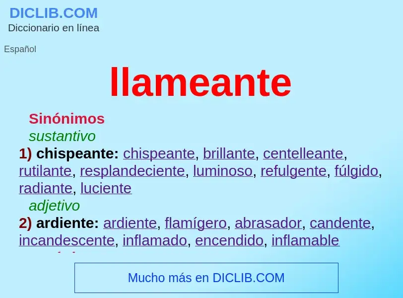 What is llameante - definition