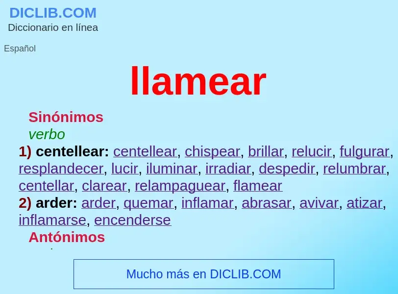 What is llamear - meaning and definition