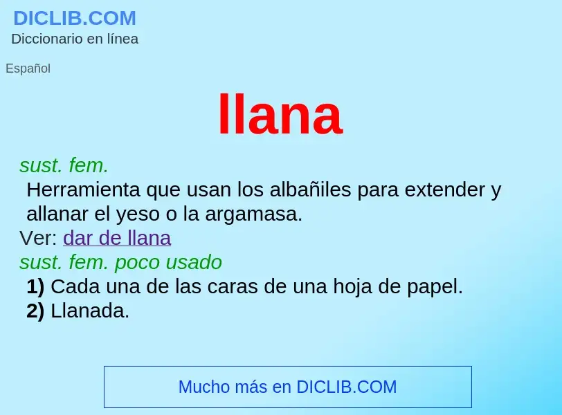 ¿Qué es llana? - significado y definición