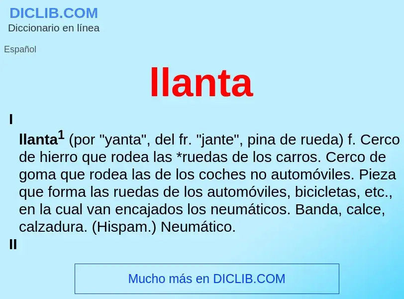 ¿Qué es llanta? - significado y definición