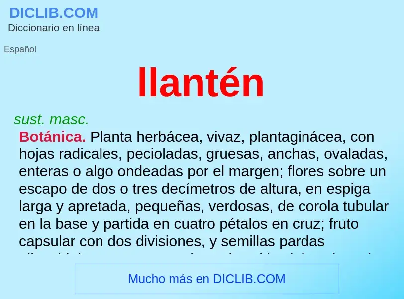 What is llantén - meaning and definition