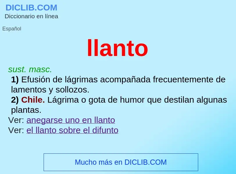 O que é llanto - definição, significado, conceito