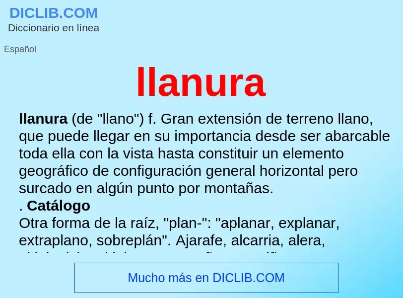 Was ist llanura - Definition