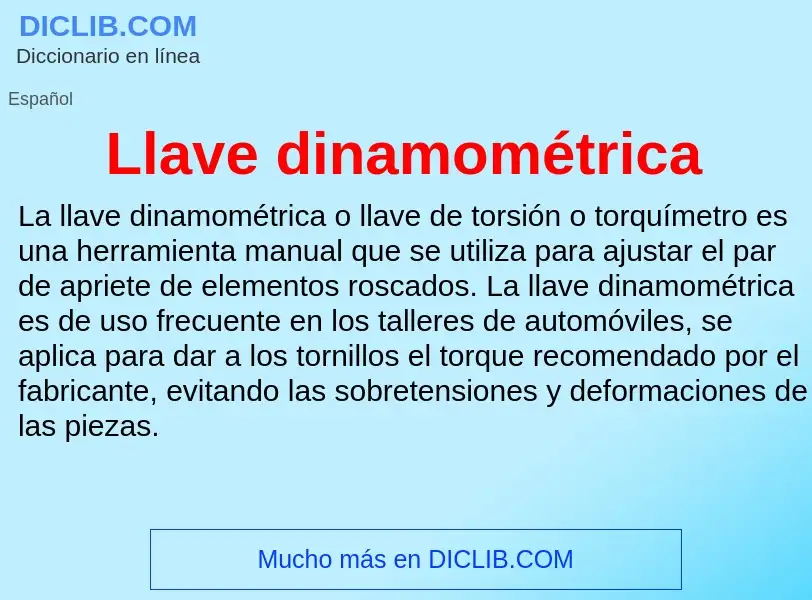 What is Llave dinamométrica - definition