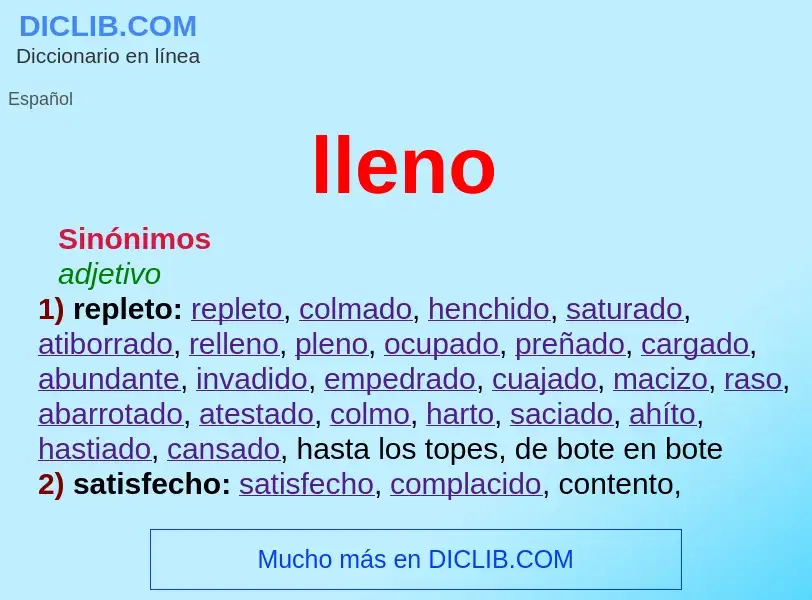 Wat is lleno - definition