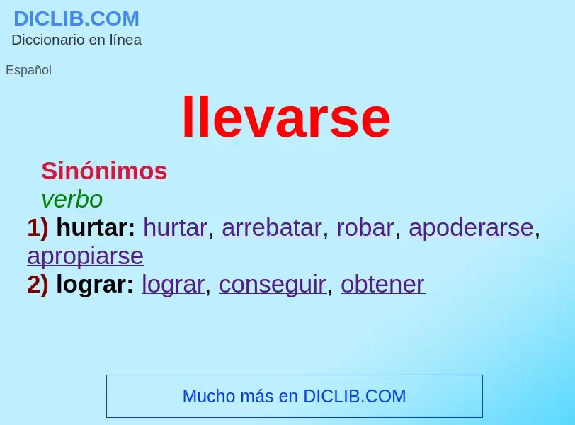 Wat is llevarse - definition