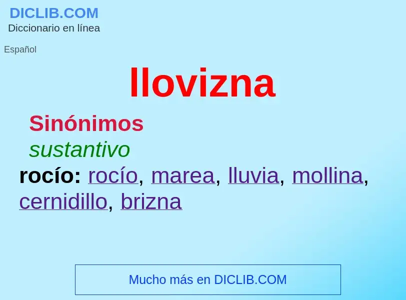 ¿Qué es llovizna? - significado y definición