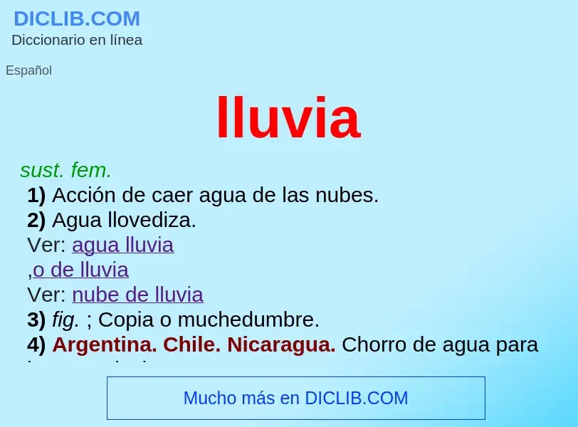 What is lluvia - meaning and definition