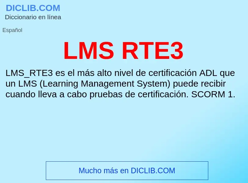 Τι είναι LMS RTE3 - ορισμός